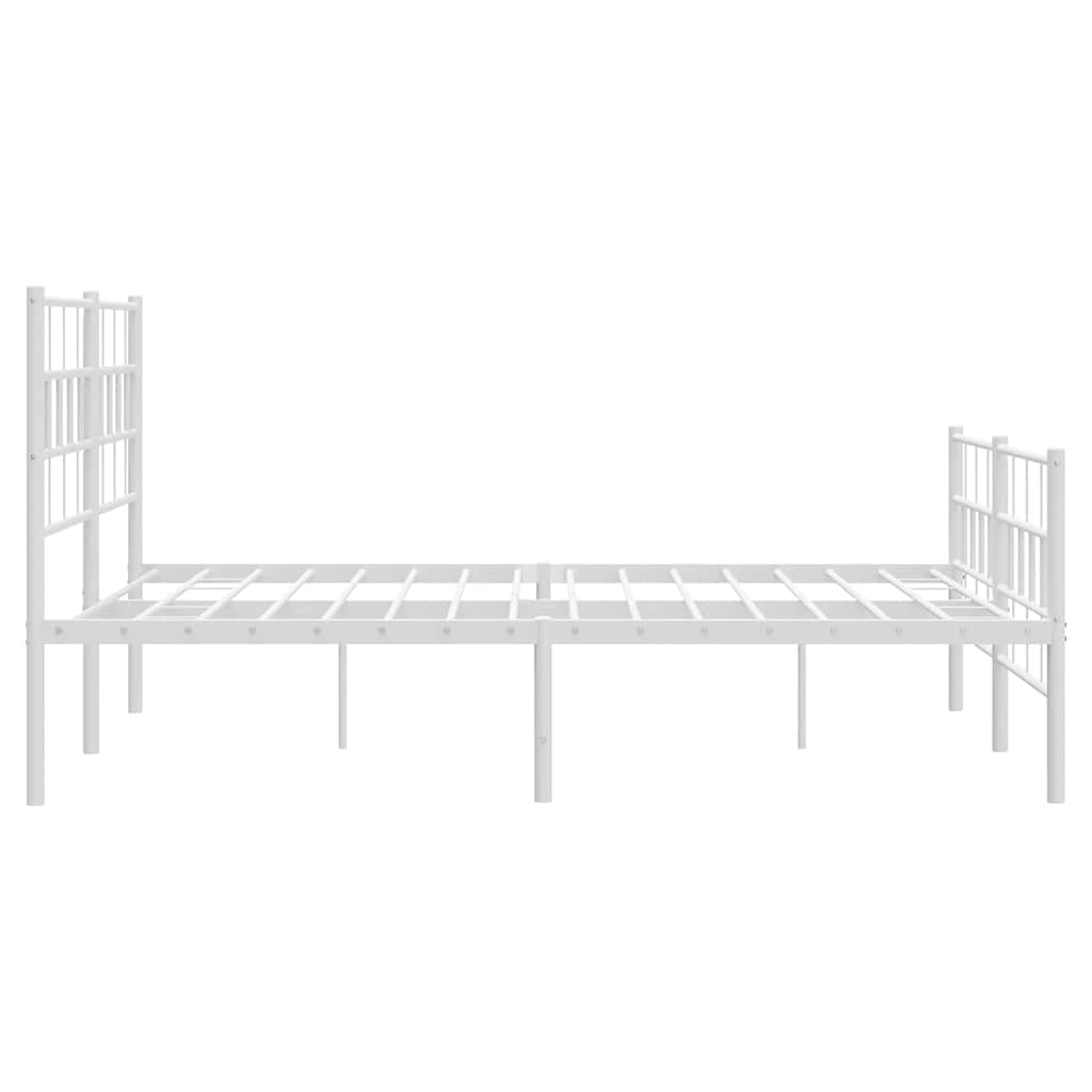 Bedframe met hoofd- en voeteneinde metaal wit 150x200 cm is nu te koop bij PeponiXL, paradijselijk wonen!