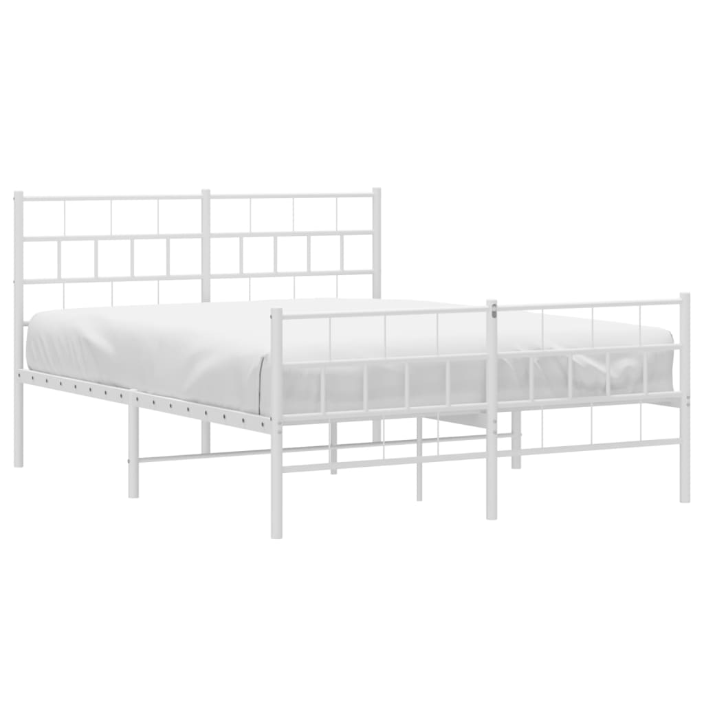 Bedframe met hoofd- en voeteneinde metaal wit 160x200 cm is nu te koop bij PeponiXL, paradijselijk wonen!