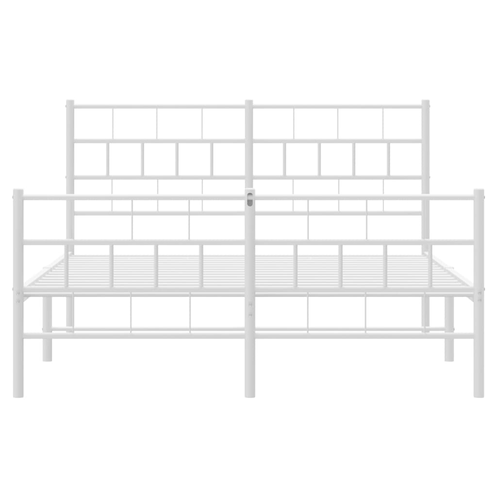 Bedframe met hoofd- en voeteneinde metaal wit 160x200 cm is nu te koop bij PeponiXL, paradijselijk wonen!