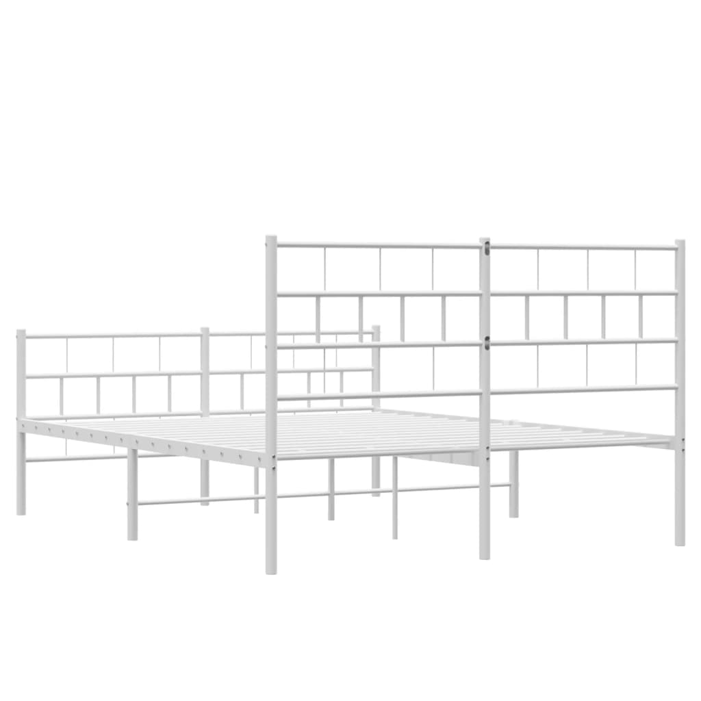Bedframe met hoofd- en voeteneinde metaal wit 160x200 cm is nu te koop bij PeponiXL, paradijselijk wonen!