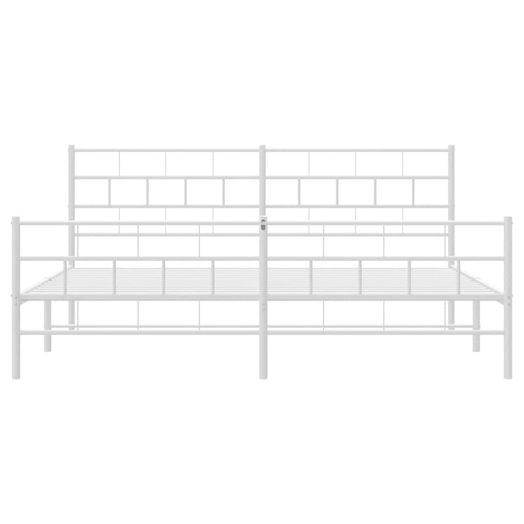 Bedframe met hoofd- en voeteneinde metaal wit 193x203 cm is nu te koop bij PeponiXL, paradijselijk wonen!