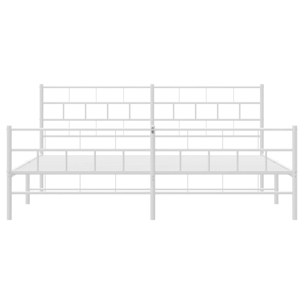 Bedframe met hoofd- en voeteneinde metaal wit 200x200 cm is nu te koop bij PeponiXL, paradijselijk wonen!