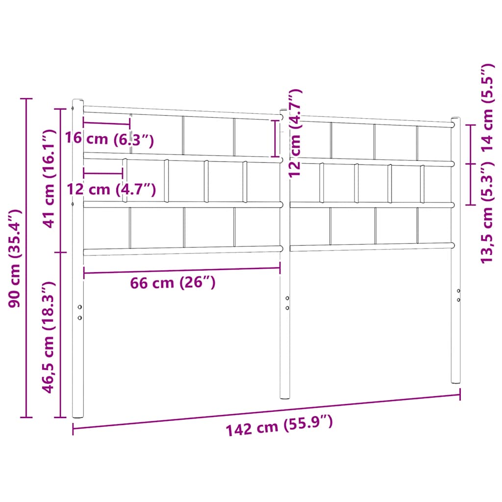 Vervangend hoofdbord 135 cm metaal wit is nu te koop bij PeponiXL, paradijselijk wonen!
