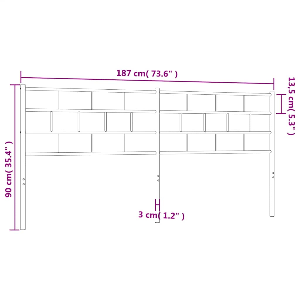 Vervangend hoofdbord 180 cm metaal wit is nu te koop bij PeponiXL, paradijselijk wonen!