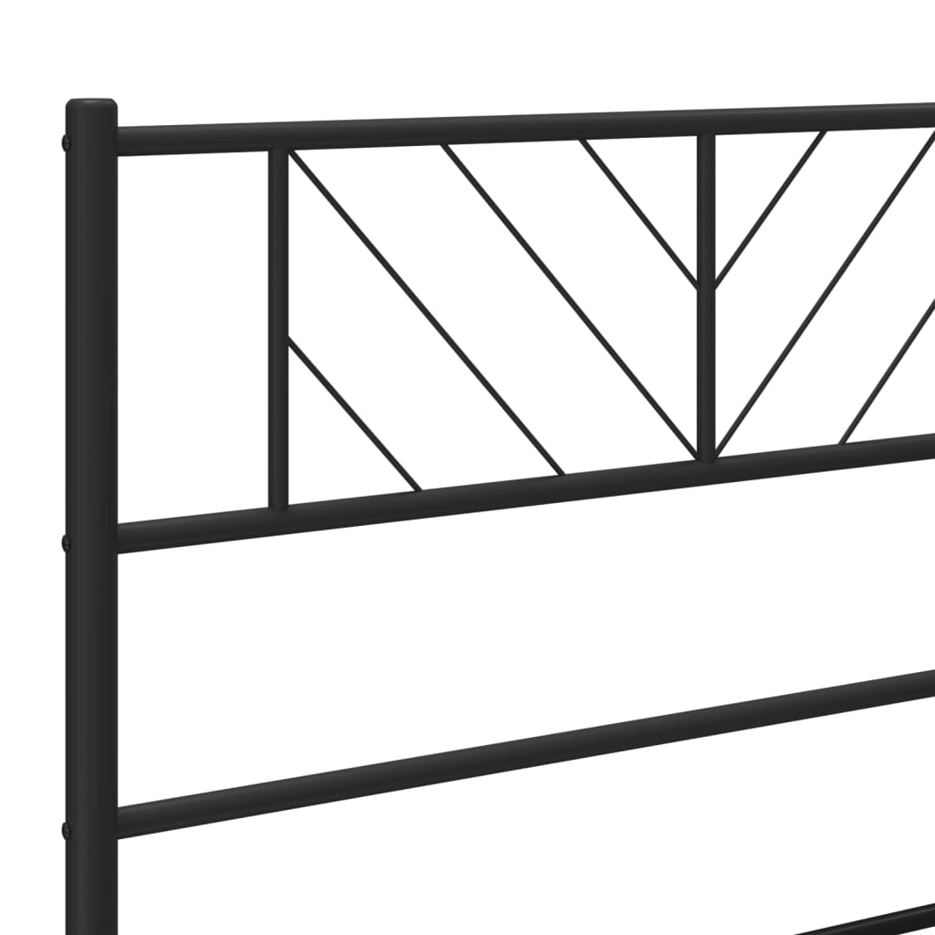 Bedframe met hoofdbord metaal zwart 75x190 cm is nu te koop bij PeponiXL, paradijselijk wonen!
