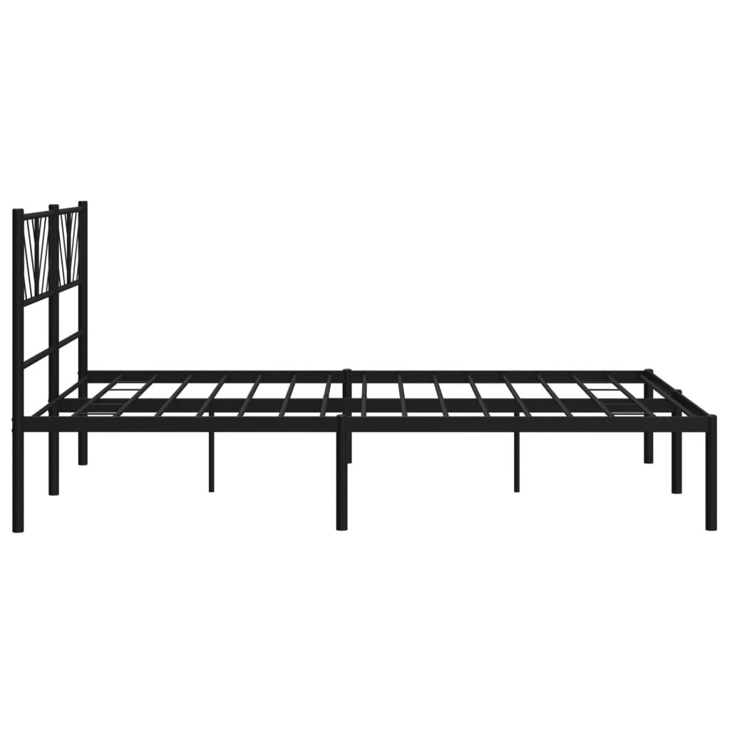 Bedframe met hoofdbord metaal zwart 140x200 cm is nu te koop bij PeponiXL, paradijselijk wonen!