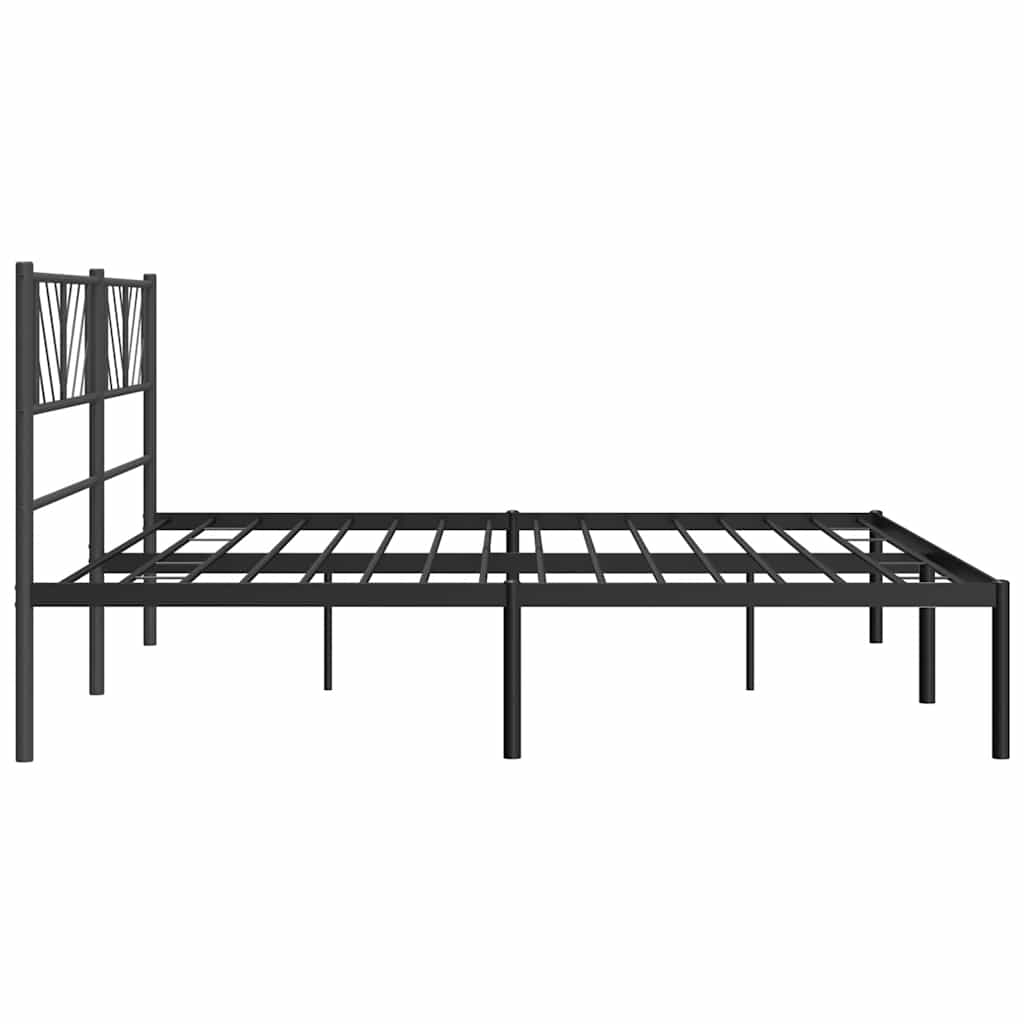 Bedframe met hoofdbord metaal zwart 183x213 cm is nu te koop bij PeponiXL, paradijselijk wonen!