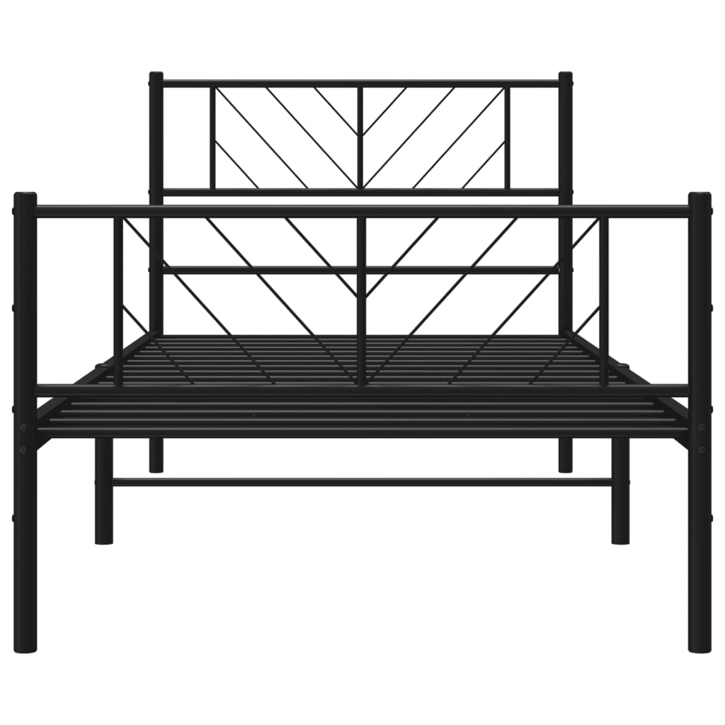 Bedframe met hoofd- en voeteneinde metaal zwart 90x190 cm is nu te koop bij PeponiXL, paradijselijk wonen!