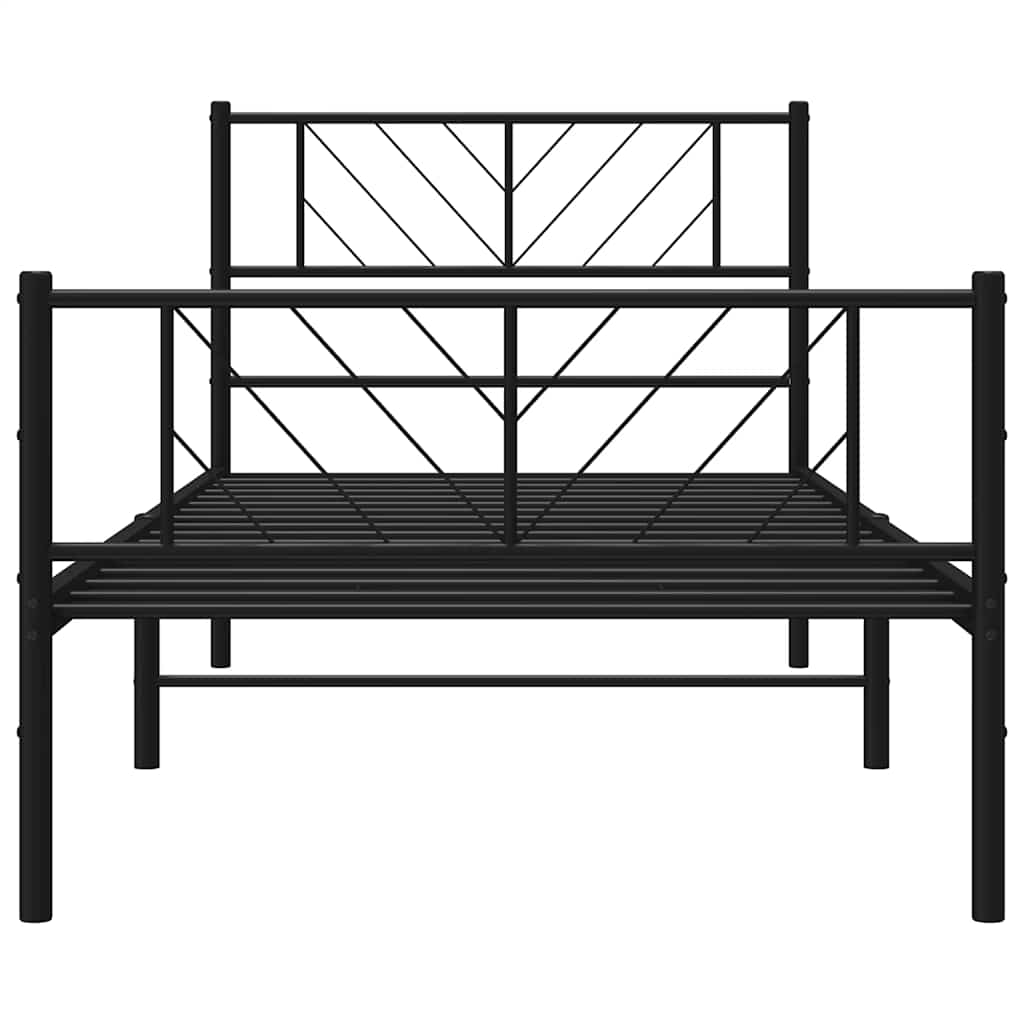 Bedframe met hoofd- en voeteneinde metaal zwart 100x190 cm is nu te koop bij PeponiXL, paradijselijk wonen!