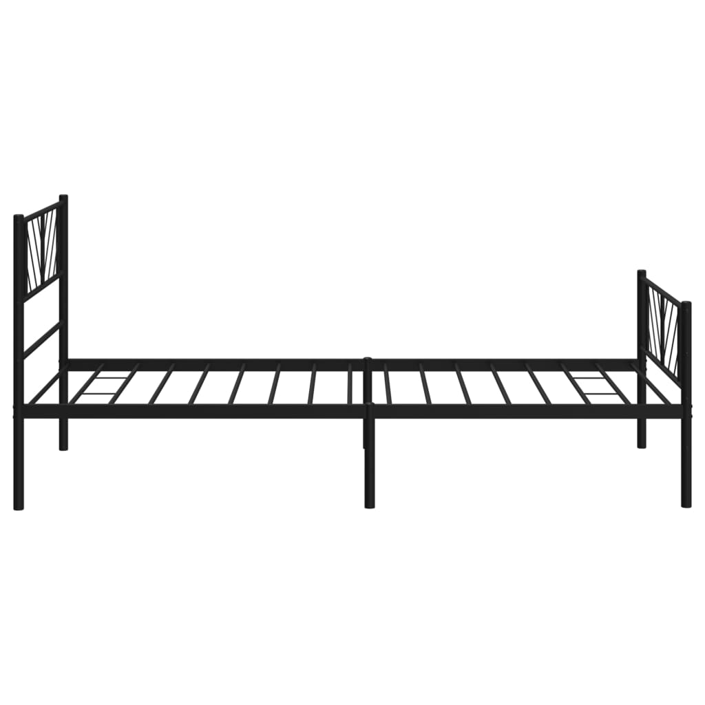Bedframe met hoofd- en voeteneinde metaal zwart 107x203 cm is nu te koop bij PeponiXL, paradijselijk wonen!