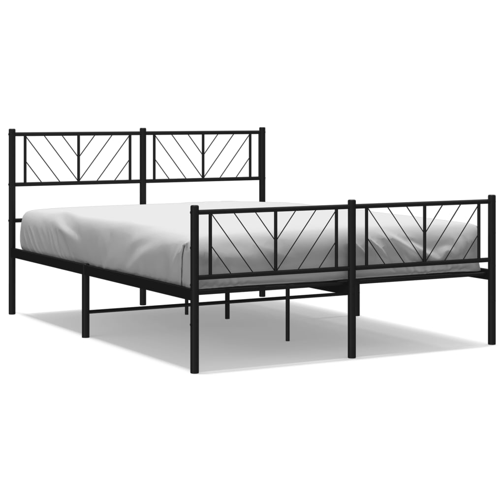 Bedframe met hoofd- en voeteneinde metaal zwart 120x200 cm is nu te koop bij PeponiXL, paradijselijk wonen!