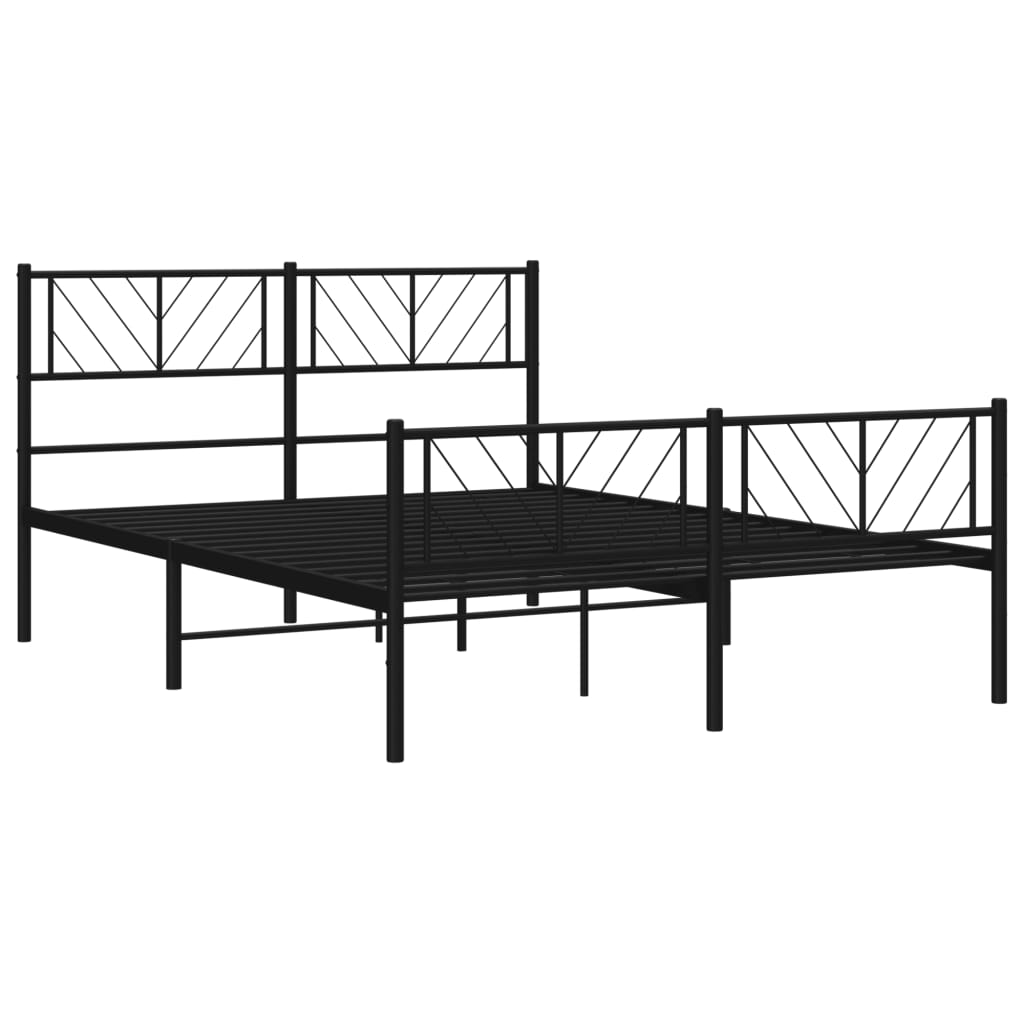 Bedframe met hoofd- en voeteneinde metaal zwart 120x200 cm is nu te koop bij PeponiXL, paradijselijk wonen!