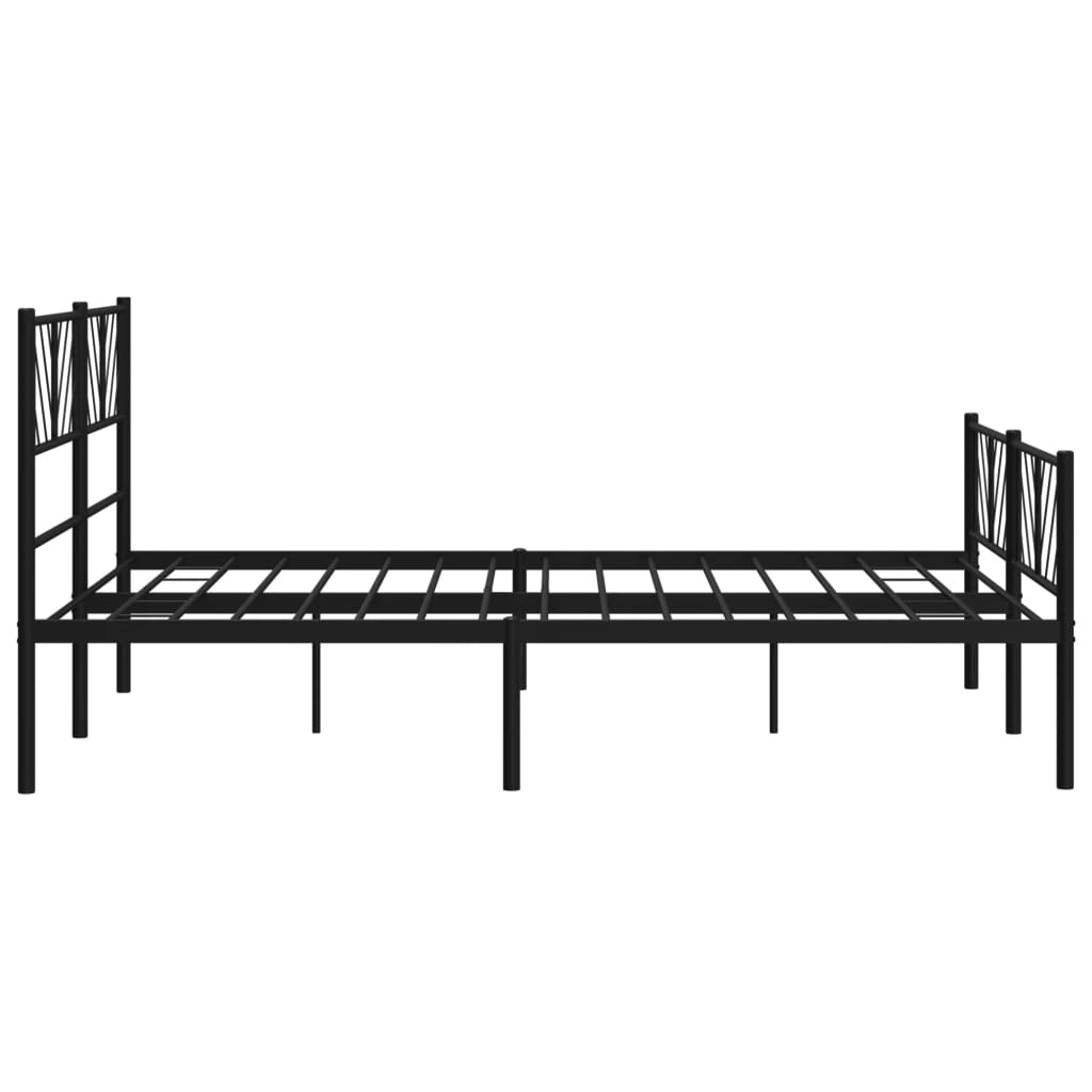 Bedframe met hoofd- en voeteneinde metaal zwart 120x200 cm is nu te koop bij PeponiXL, paradijselijk wonen!