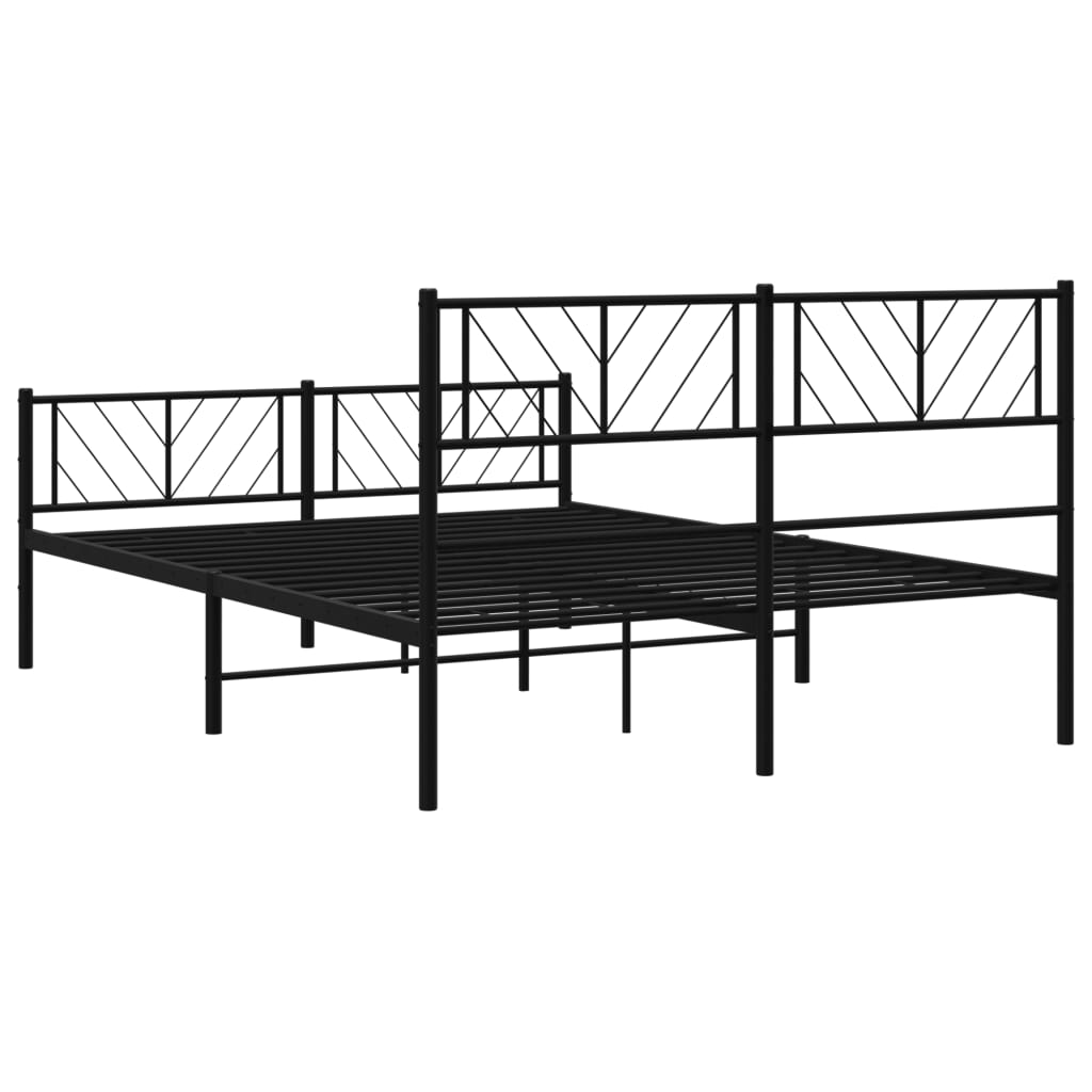 Bedframe met hoofd- en voeteneinde metaal zwart 120x200 cm is nu te koop bij PeponiXL, paradijselijk wonen!