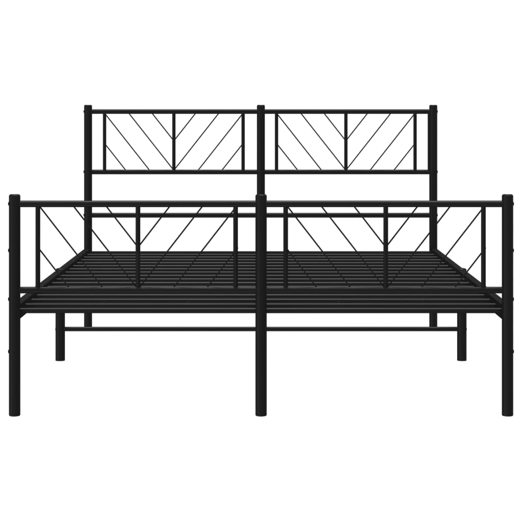 Bedframe met hoofd- en voeteneinde metaal zwart 140x200 cm is nu te koop bij PeponiXL, paradijselijk wonen!