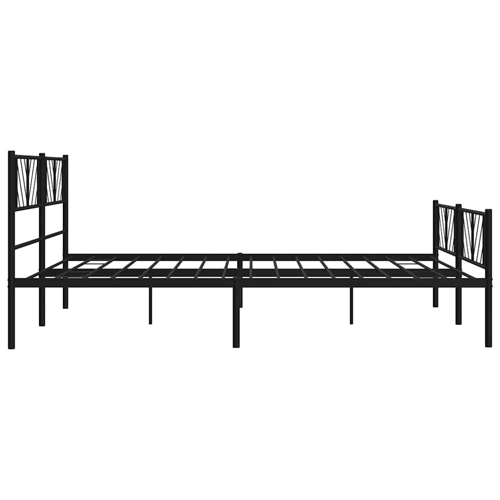 Bedframe met hoofd- en voeteneinde metaal zwart 193x203 cm is nu te koop bij PeponiXL, paradijselijk wonen!