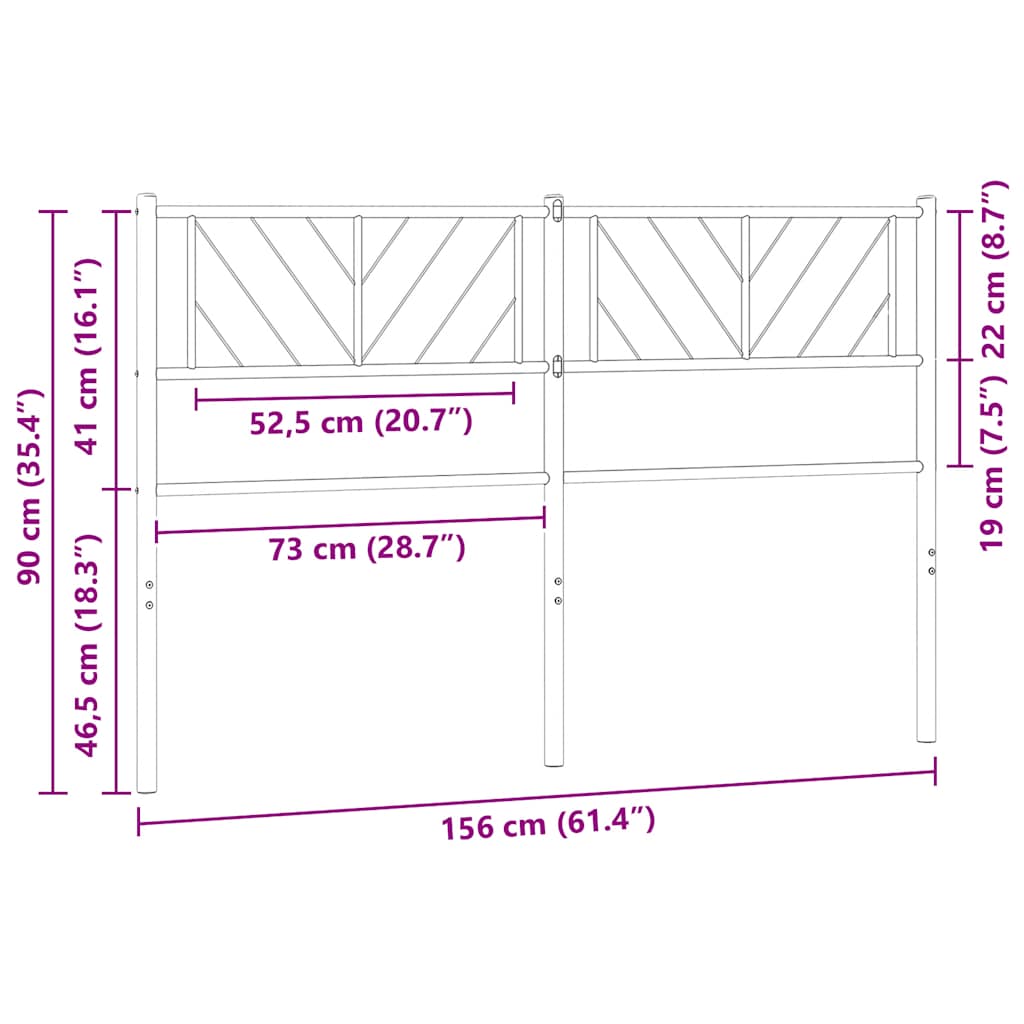 Vervangend hoofdbord 150 cm metaal zwart is nu te koop bij PeponiXL, paradijselijk wonen!
