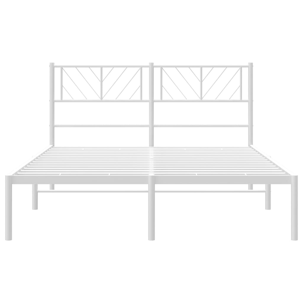 Bedframe met hoofdbord metaal wit 120x200 cm is nu te koop bij PeponiXL, paradijselijk wonen!