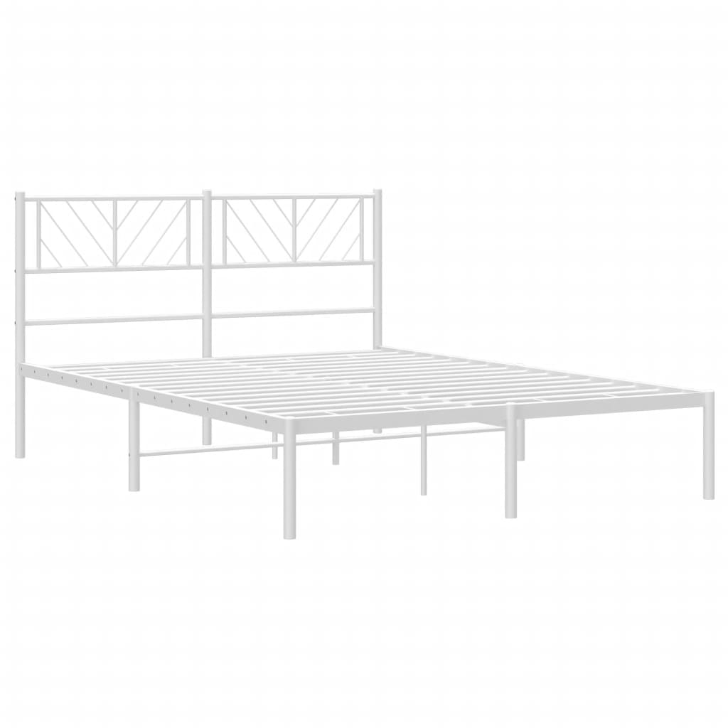 Bedframe met hoofdbord metaal wit 140x200 cm is nu te koop bij PeponiXL, paradijselijk wonen!