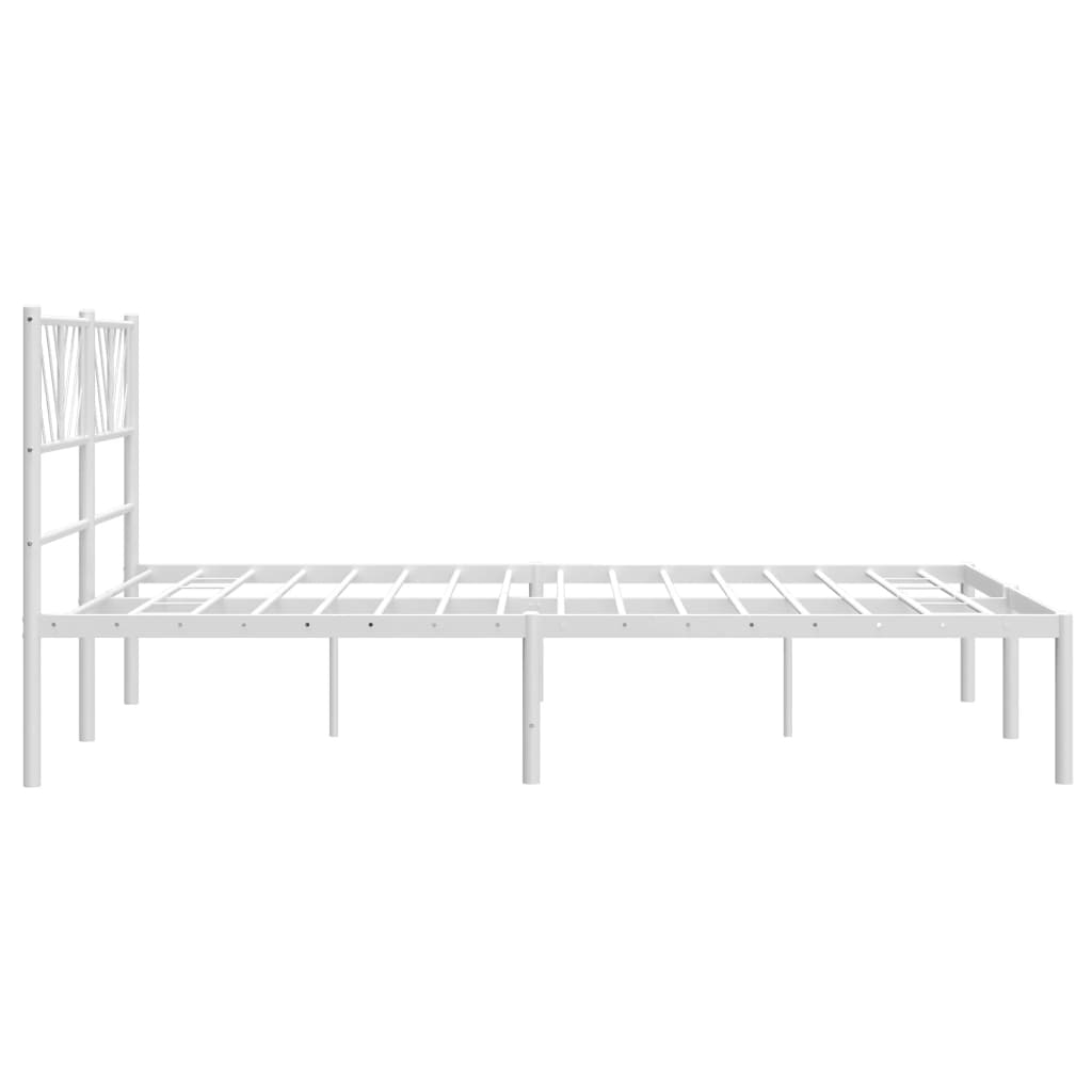 Bedframe met hoofdbord metaal wit 140x200 cm is nu te koop bij PeponiXL, paradijselijk wonen!