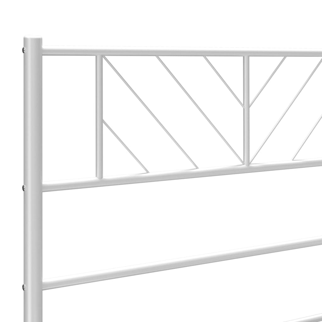 Bedframe met hoofdbord metaal wit 140x200 cm is nu te koop bij PeponiXL, paradijselijk wonen!