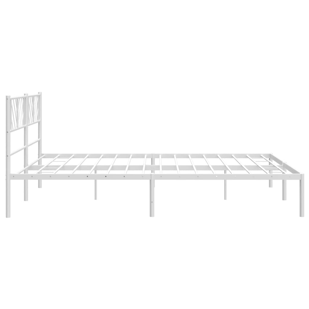 Bedframe met hoofdbord metaal wit 183x213 cm is nu te koop bij PeponiXL, paradijselijk wonen!