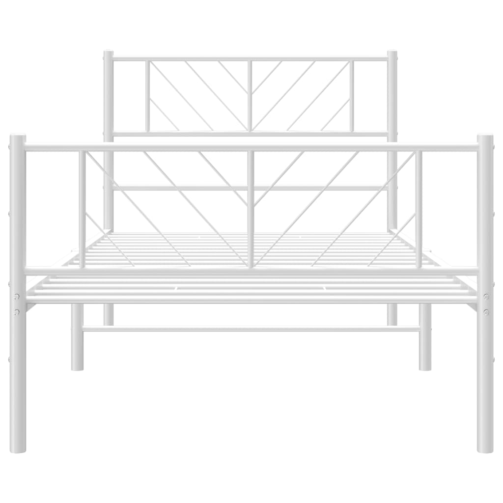 Bedframe met hoofd- en voeteneinde metaal wit 75x190 cm is nu te koop bij PeponiXL, paradijselijk wonen!
