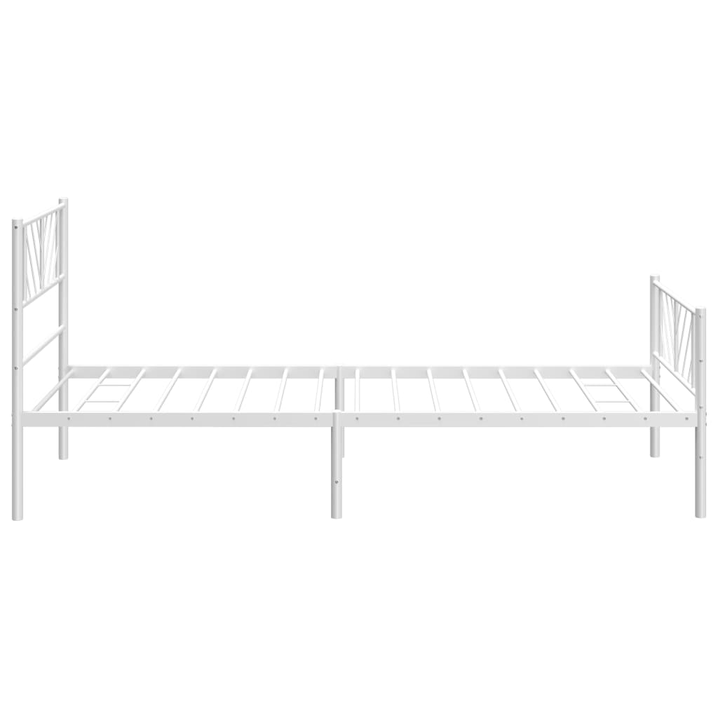 Bedframe met hoofd- en voeteneinde metaal wit 75x190 cm is nu te koop bij PeponiXL, paradijselijk wonen!