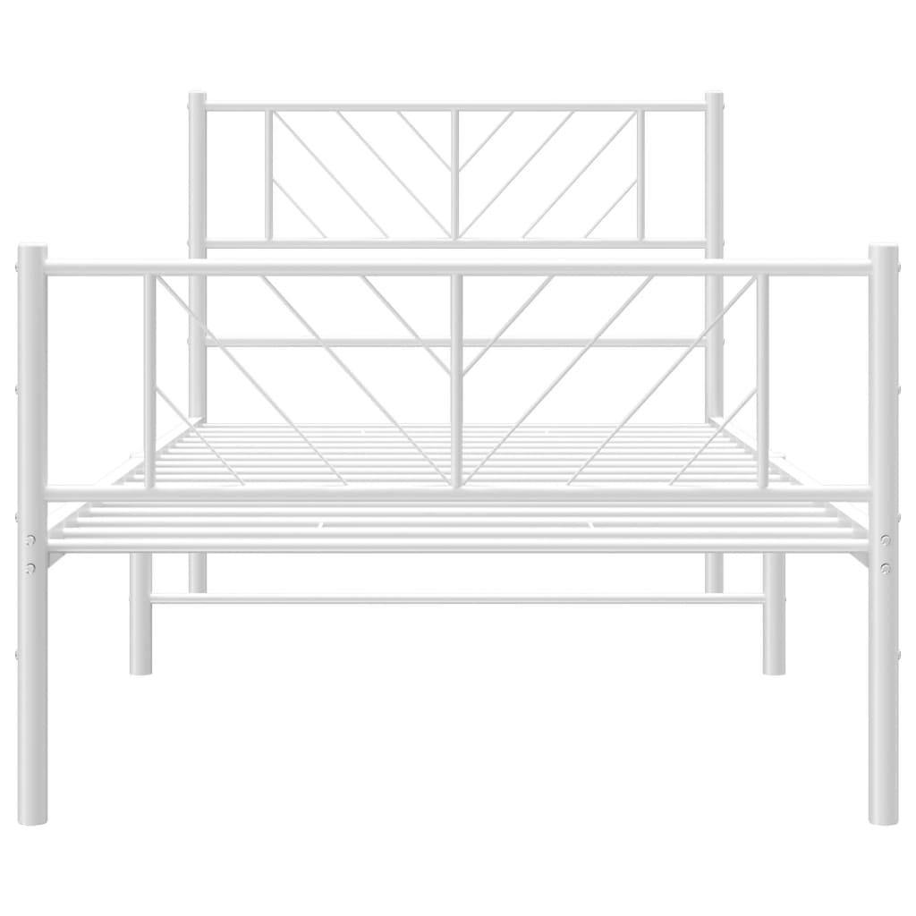 Bedframe met hoofd- en voeteneinde metaal wit 107x203 cm is nu te koop bij PeponiXL, paradijselijk wonen!