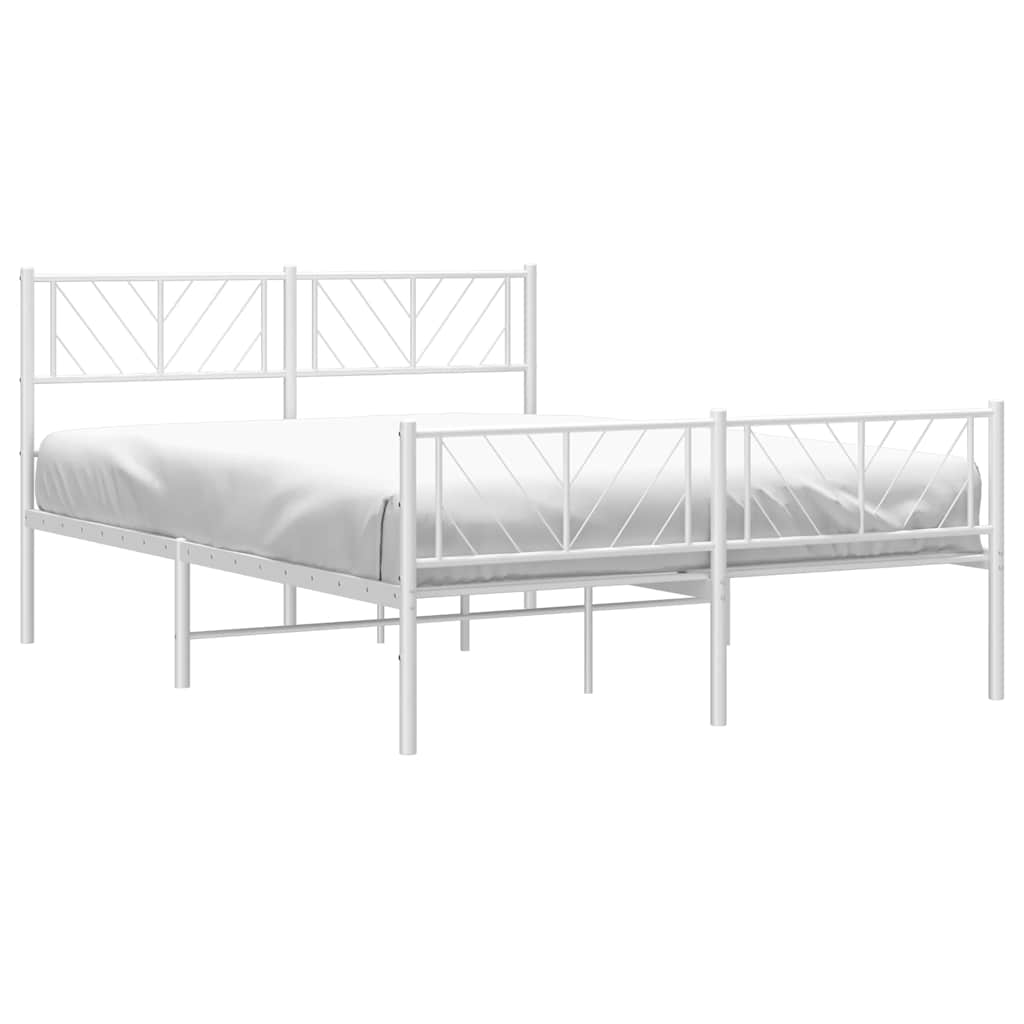 Bedframe met hoofd- en voeteneinde metaal wit 150x200 cm is nu te koop bij PeponiXL, paradijselijk wonen!