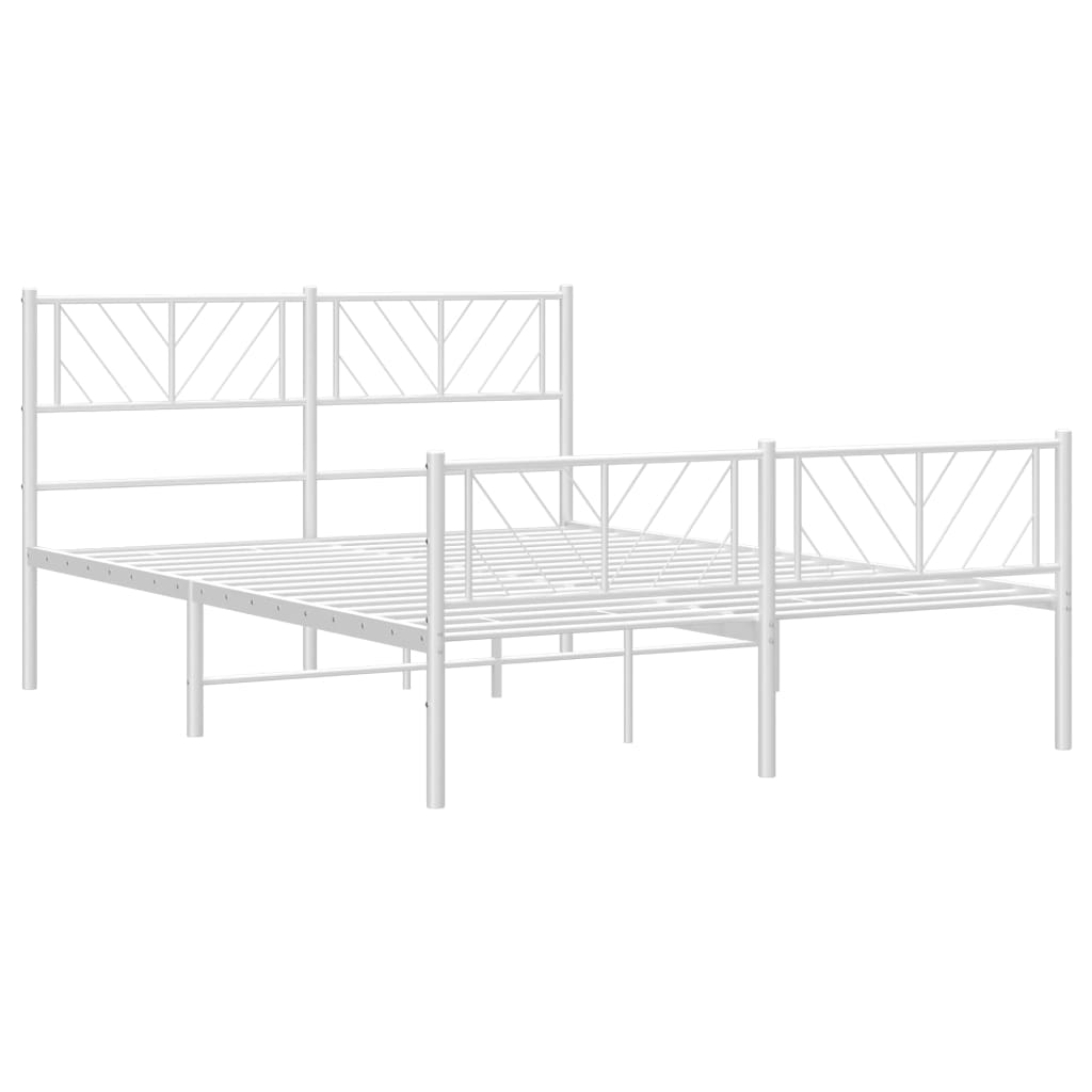 Bedframe met hoofd- en voeteneinde metaal wit 150x200 cm is nu te koop bij PeponiXL, paradijselijk wonen!
