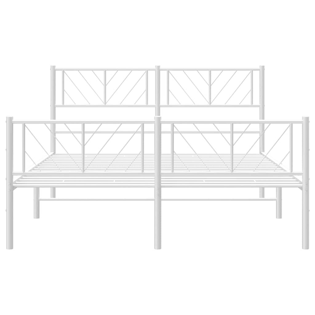 Bedframe met hoofd- en voeteneinde metaal wit 150x200 cm is nu te koop bij PeponiXL, paradijselijk wonen!