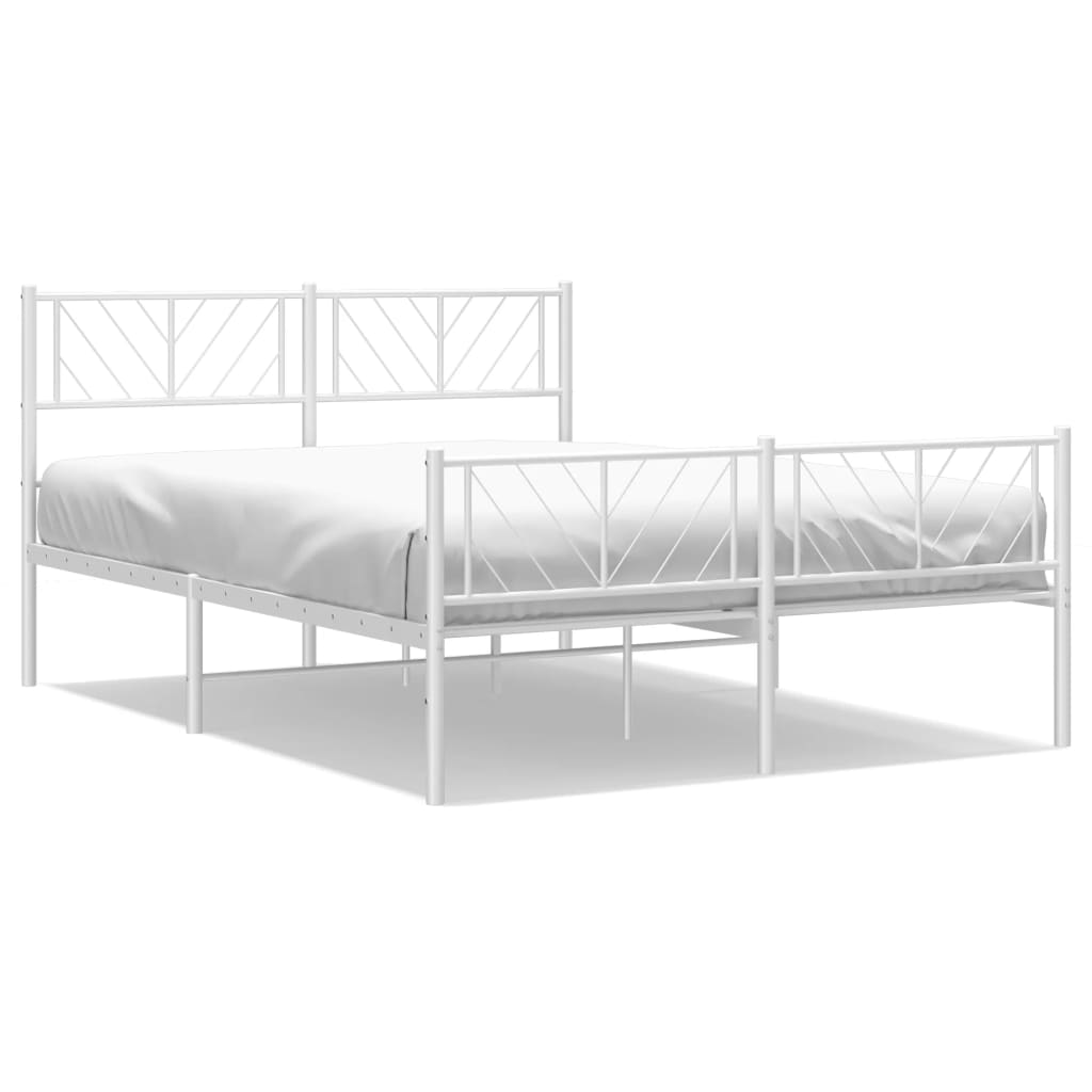 Bedframe met hoofd- en voeteneinde metaal wit 160x200 cm is nu te koop bij PeponiXL, paradijselijk wonen!