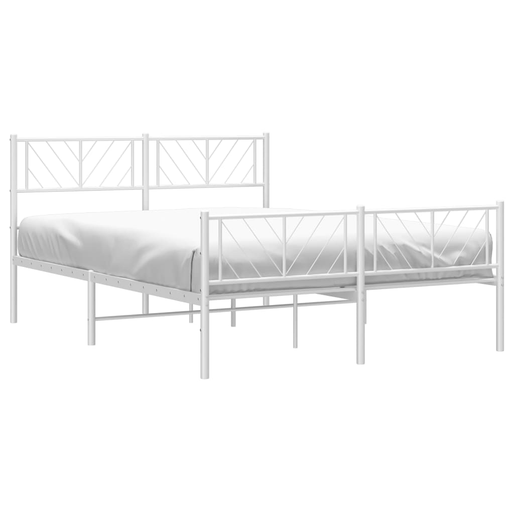 Bedframe met hoofd- en voeteneinde metaal wit 160x200 cm is nu te koop bij PeponiXL, paradijselijk wonen!