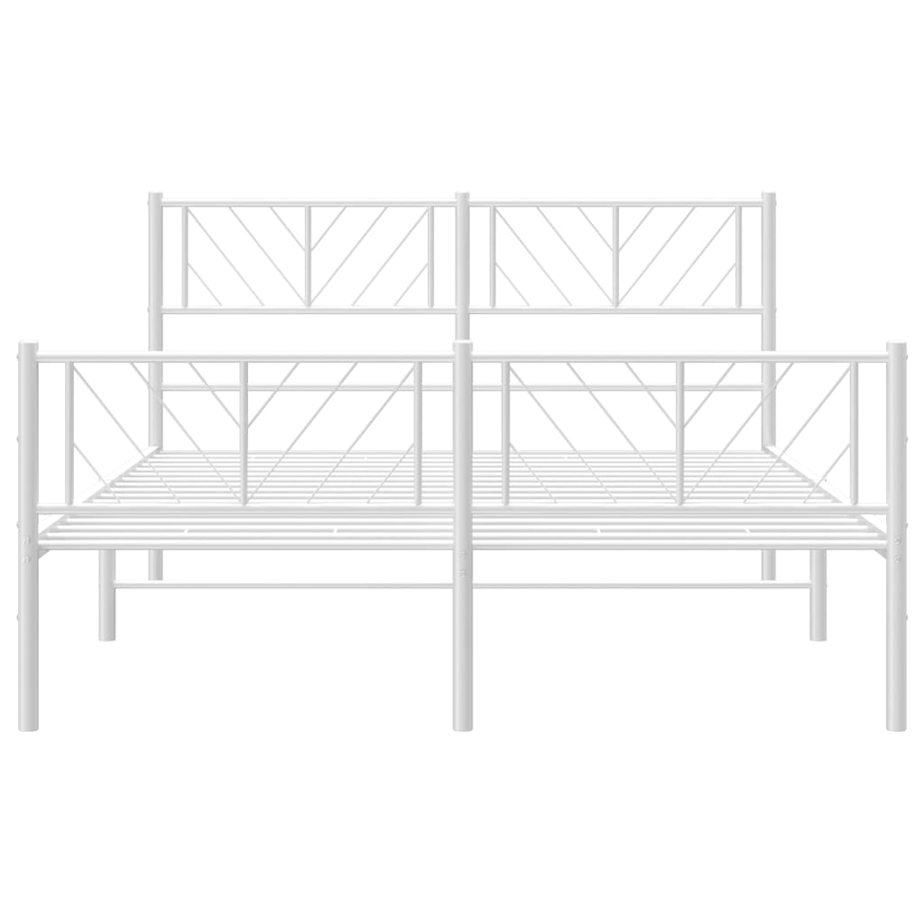 Bedframe met hoofd- en voeteneinde metaal wit 160x200 cm is nu te koop bij PeponiXL, paradijselijk wonen!