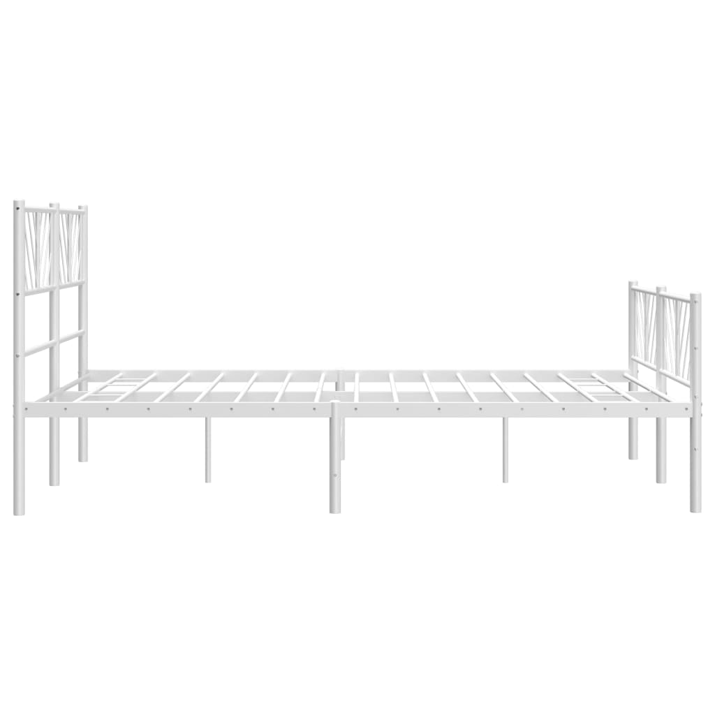 Bedframe met hoofd- en voeteneinde metaal wit 160x200 cm is nu te koop bij PeponiXL, paradijselijk wonen!