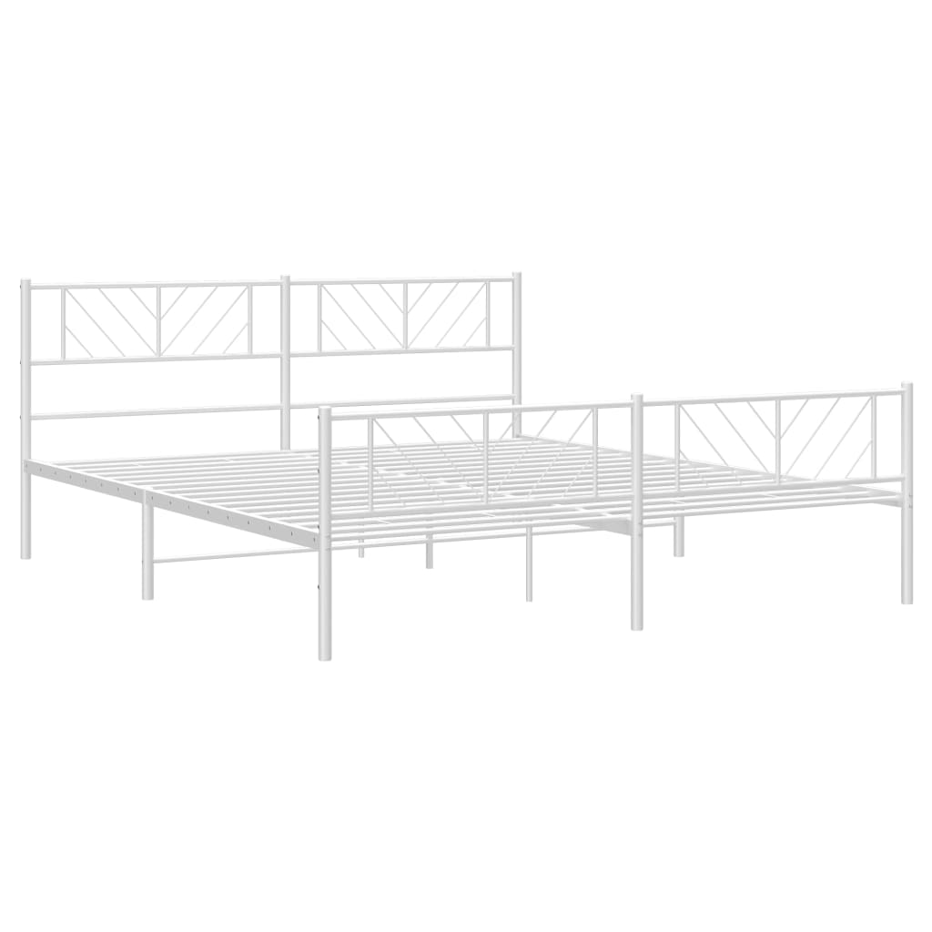 Bedframe met hoofd- en voeteneinde metaal wit 193x203 cm is nu te koop bij PeponiXL, paradijselijk wonen!