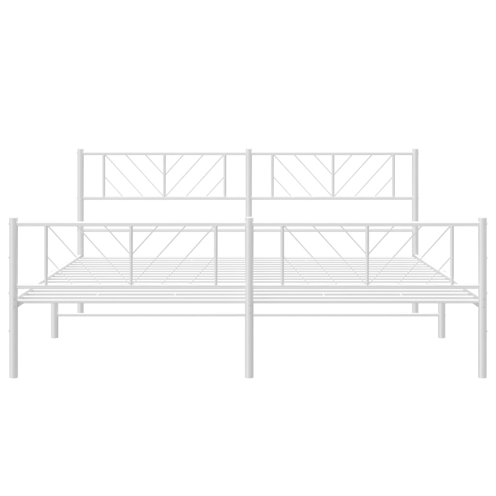 Bedframe met hoofd- en voeteneinde metaal wit 193x203 cm is nu te koop bij PeponiXL, paradijselijk wonen!