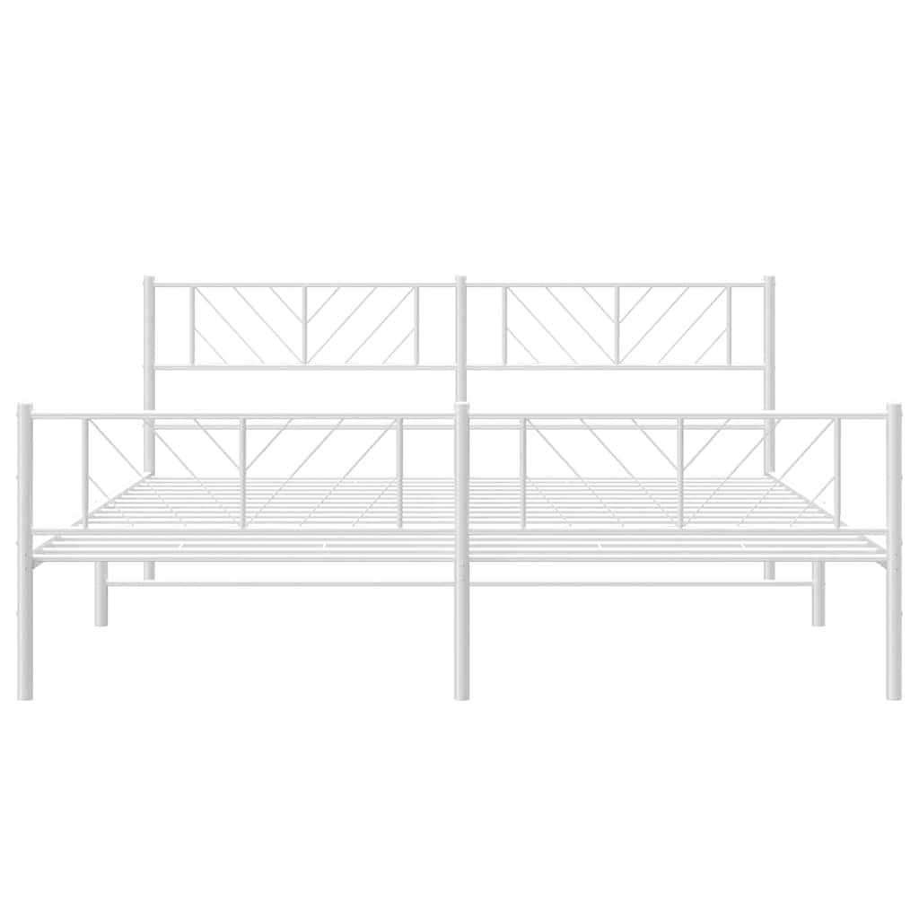 Bedframe met hoofd- en voeteneinde metaal wit 193x203 cm is nu te koop bij PeponiXL, paradijselijk wonen!