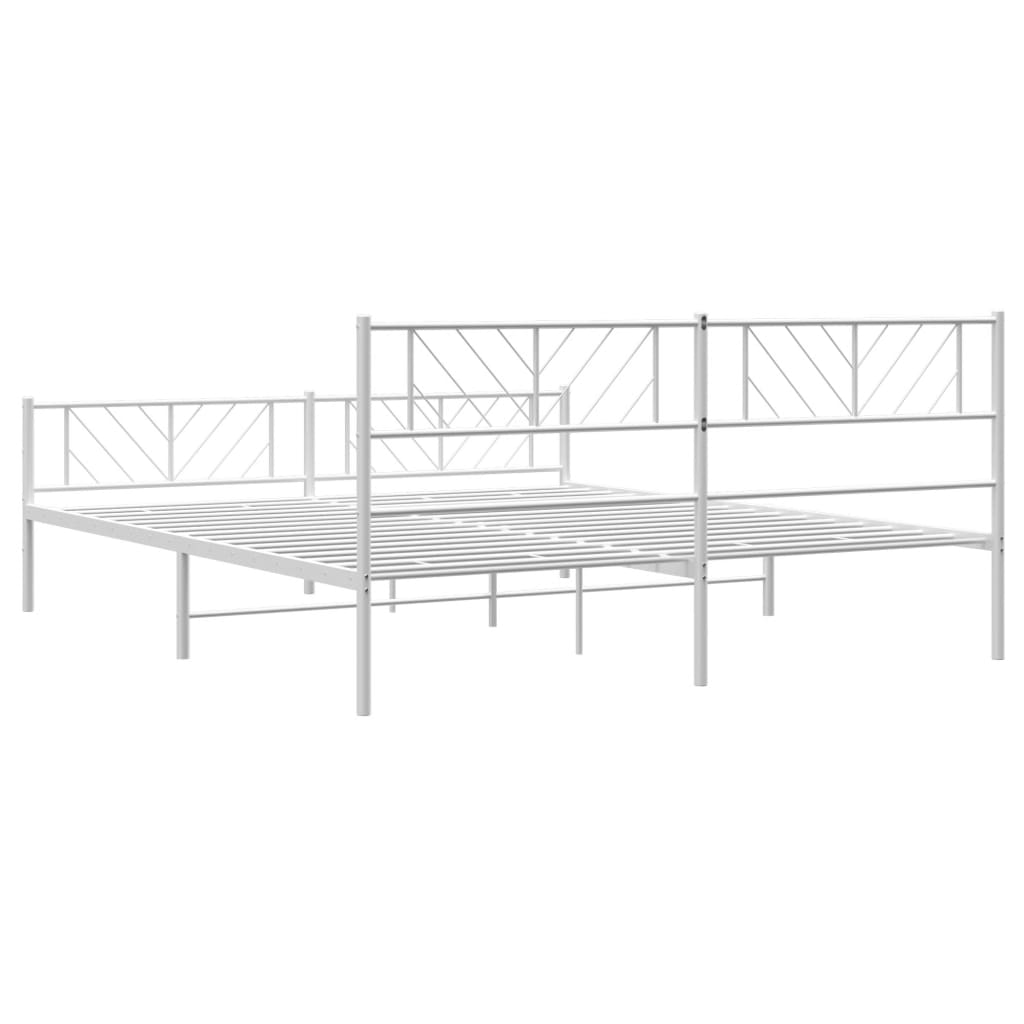 Bedframe met hoofd- en voeteneinde metaal wit 193x203 cm is nu te koop bij PeponiXL, paradijselijk wonen!