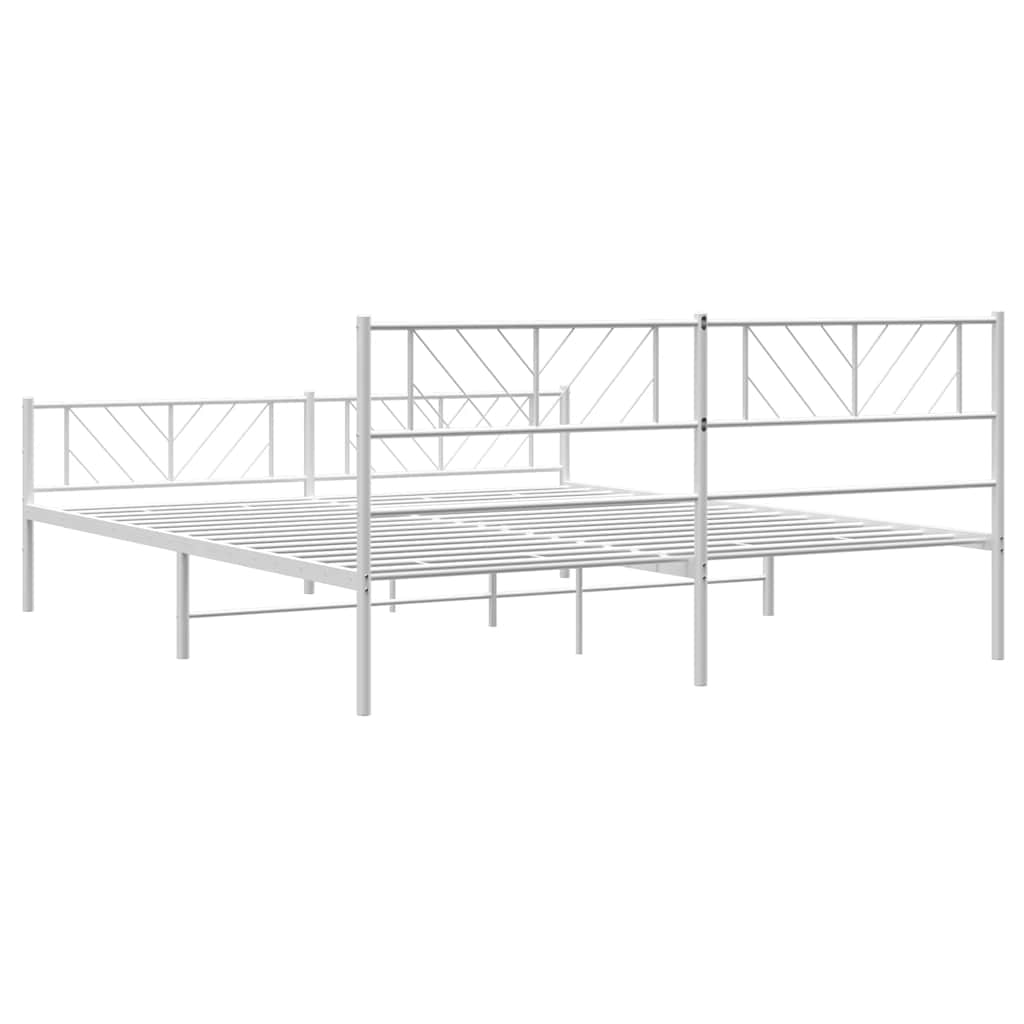 Bedframe met hoofd- en voeteneinde metaal wit 193x203 cm is nu te koop bij PeponiXL, paradijselijk wonen!