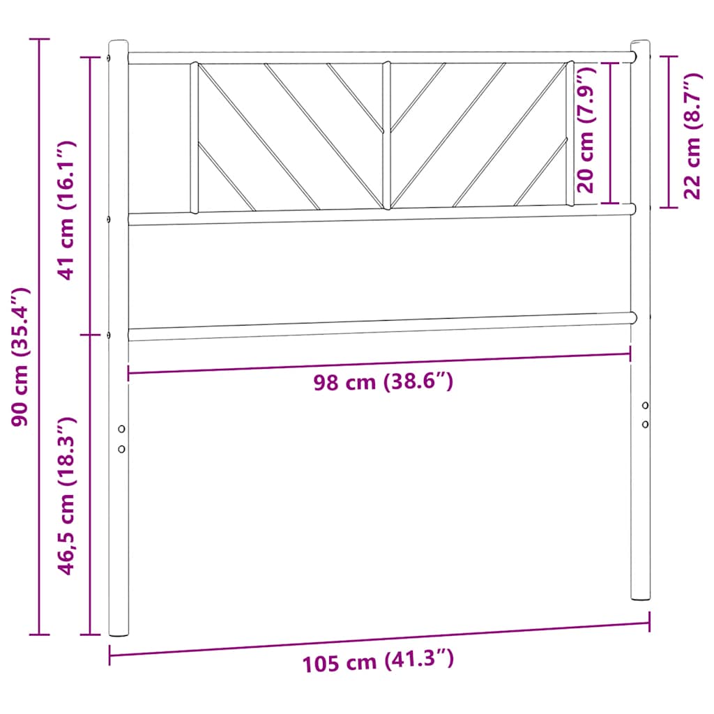 Vervangend hoofdbord 100 cm metaal wit is nu te koop bij PeponiXL, paradijselijk wonen!