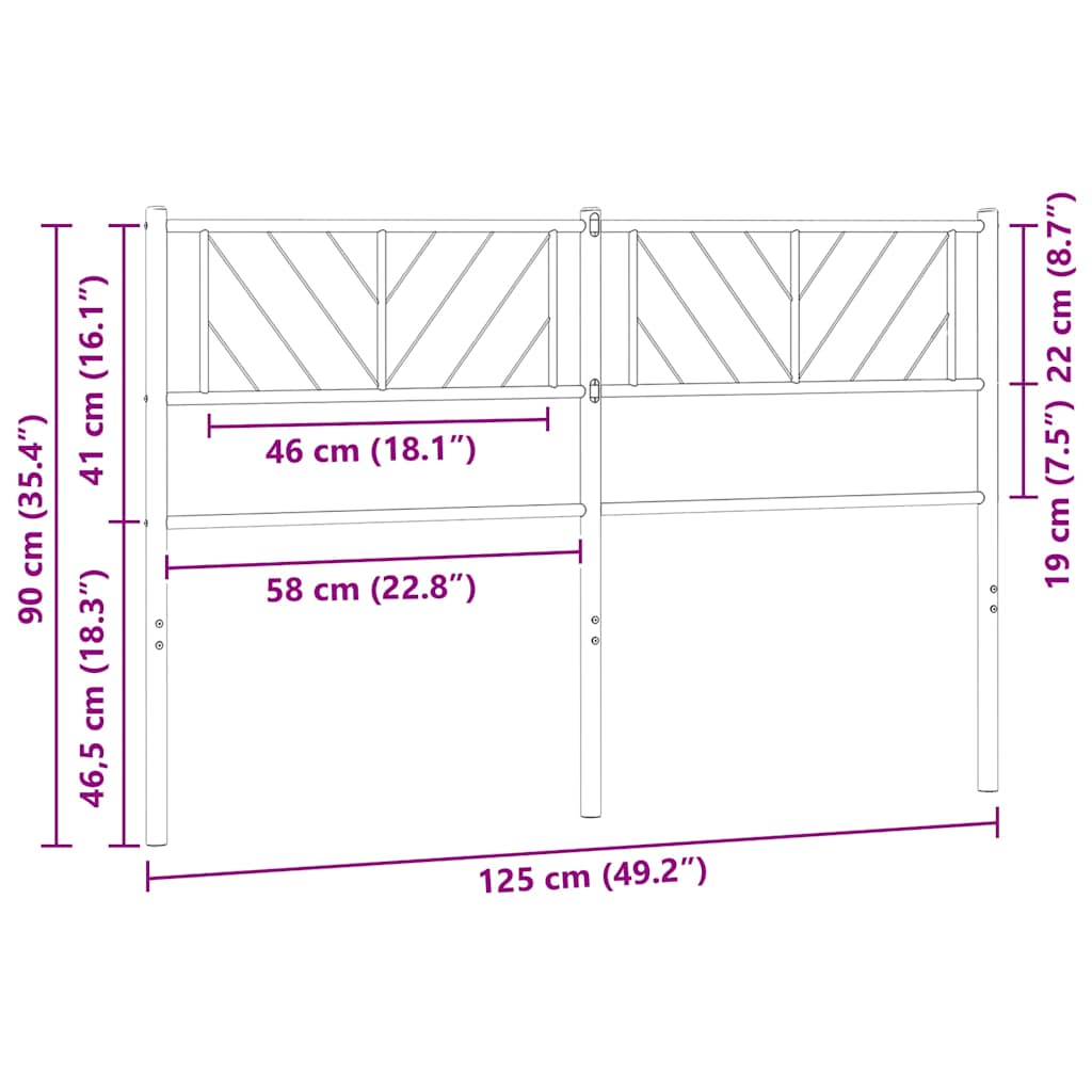 Vervangend hoofdbord 120 cm metaal wit is nu te koop bij PeponiXL, paradijselijk wonen!