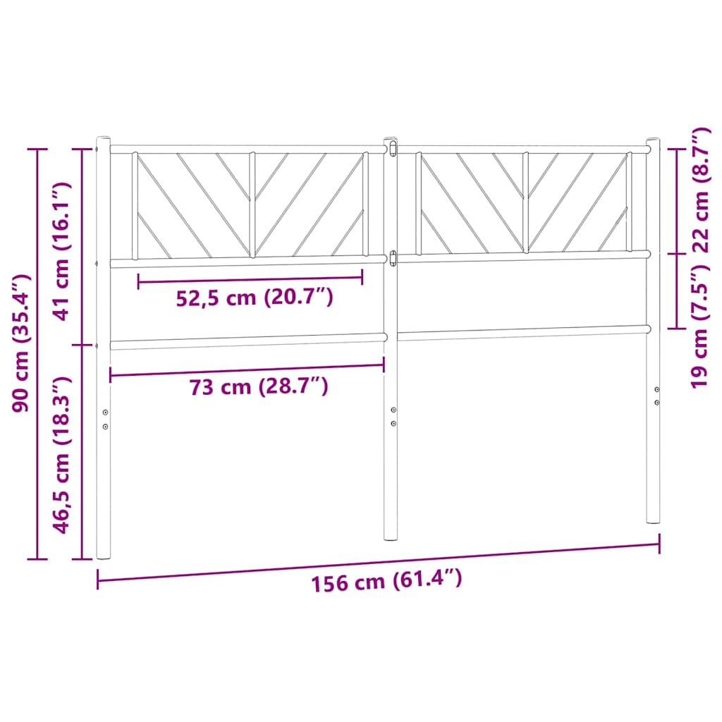 Vervangend hoofdbord 150 cm metaal wit is nu te koop bij PeponiXL, paradijselijk wonen!