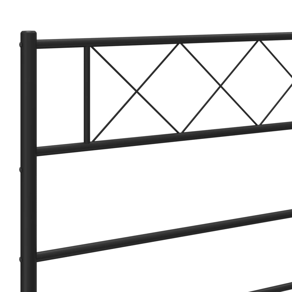 Bedframe met hoofdbord metaal zwart 120x190 cm is nu te koop bij PeponiXL, paradijselijk wonen!