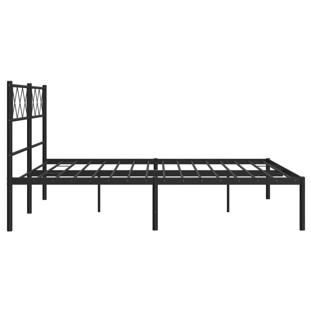 Bedframe met hoofdbord metaal zwart 160x200 cm is nu te koop bij PeponiXL, paradijselijk wonen!