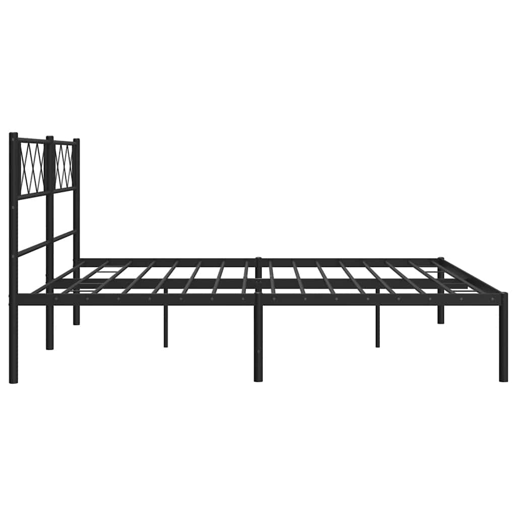 Bedframe met hoofdbord metaal zwart 193x203 cm is nu te koop bij PeponiXL, paradijselijk wonen!