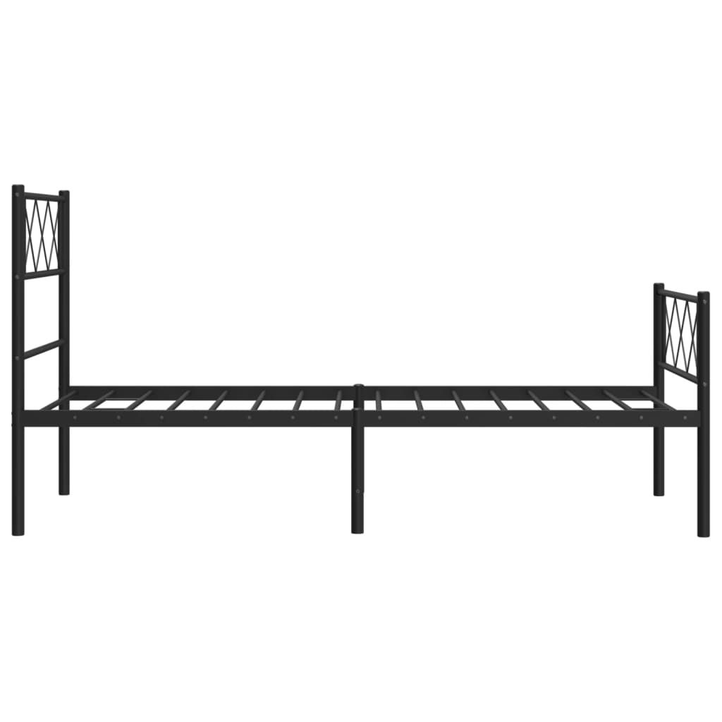Bedframe met hoofd- en voeteneinde metaal zwart 90x190 cm is nu te koop bij PeponiXL, paradijselijk wonen!