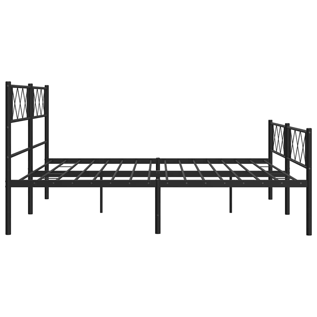 Bedframe met hoofd- en voeteneinde metaal zwart 193x203 cm is nu te koop bij PeponiXL, paradijselijk wonen!