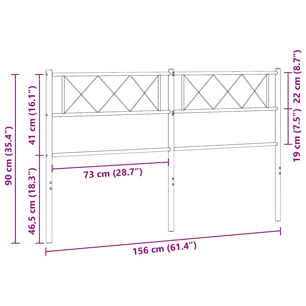 Vervangend hoofdbord 150 cm metaal zwart is nu te koop bij PeponiXL, paradijselijk wonen!